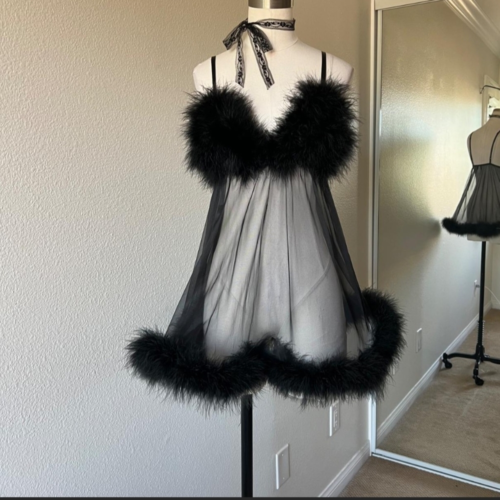 Frederick's of Hollywood Black Sheer Babydoll